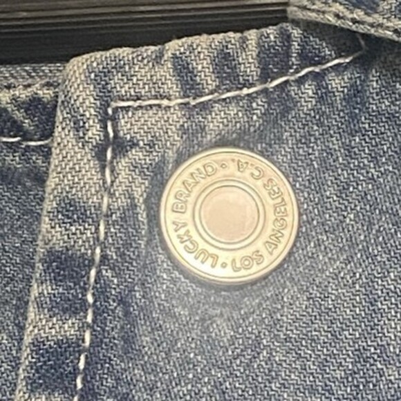 Lucky Brand Denim Men's Coaches Jacket Size Large Y2K Preppy - Picture 9 of 11